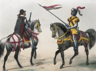 DE SOTTO, Serafin Maria, Comte de Clonard (1793 - 1862). Historia organica de las armas de Infanteria y Caballeria espanolas. 1851 - 1859. Cavaliers sous le règne de Philippe II d