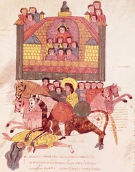 Mort de Jézabel, de la Bible Mozarabe