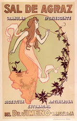 Publicité pharmaceutique pour Dr Jimeno Sal de Agraz, vers 1900