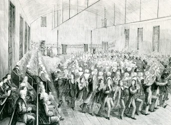 Réunion shaker à New Lebanon, New York, 1873