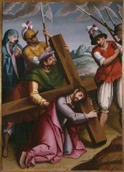 Le Portement de Croix, Simon de Cyrène aide Jésus