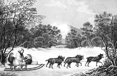 La manière de voyager en hiver au Kamtchatka, 19ème siècle