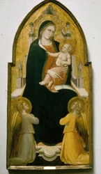 Madone et Enfant en majesté avec des anges