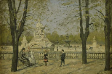 Place de la Concorde, vue depuis la terrasse des Tuileries, vers 1880