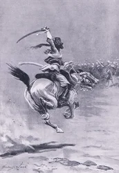 Delhi : Les assiégeants étaient constamment attaqués, juillet 1857, illustration de British Battles on Land and Sea, 1915