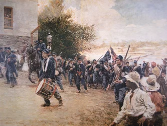 Le général Sherman marchant à travers la Géorgie, vers 1910
