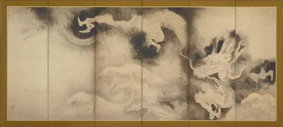 Dragons et nuages, période Momoyama ou Edo, 1590-1640