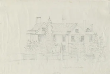Madeley - Maison de [?M. Young] : dessin au crayon, nd [?18e siècle]