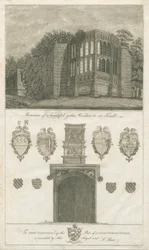 Tixall Hall - Fenêtre gothique et antiquités héraldiques