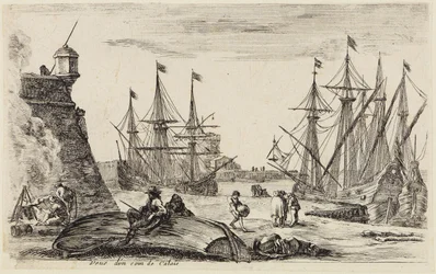 Vues de ports maritimes (Vues de ports de mer) : vue sur un coin du port de Calais
