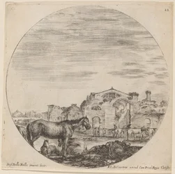 Thermes de Dioclétien et berger dormant, 1646