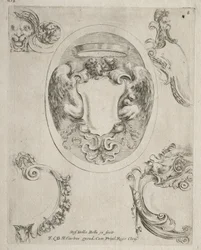 Collection de divers caprices et nouveaux dessins de cartouches et ornements : n°8