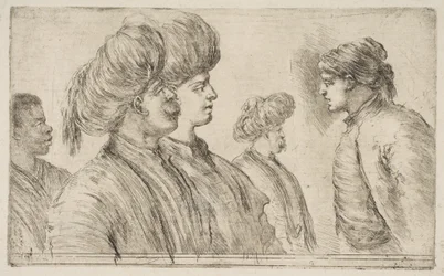 Quatre Turcs et un homme noir, vers 1662.