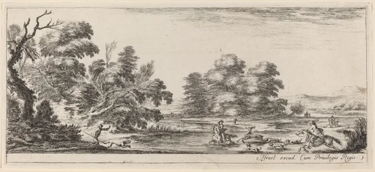 Paysage avec chasse au cerf