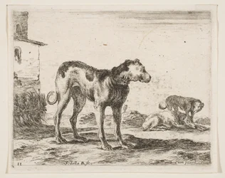 Planche 11 : chiens, de Divers animaux, vers 1641