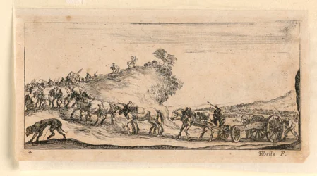 Planche 4, de "Desseins de Queleques Conduites de Troupes, Canons, et Ataques de Villes"