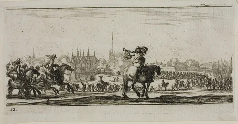 Planche Douze des Dessins de Plusieurs Mouvements par des Soldats