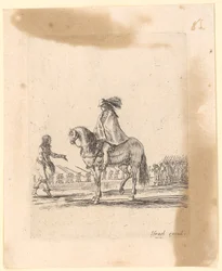 Cavalier en manteau lors du dressage d
