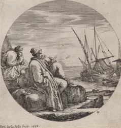 Port avec deux marchands turcs, 1656