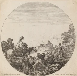 Bergers et troupeau avec femme et chameau, 1646