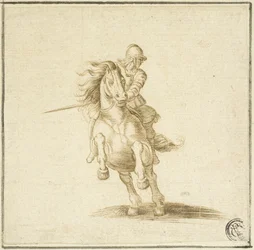 Soldat sur un cheval au galop