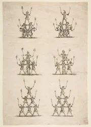 Trente-six acrobates en six groupes, 1652