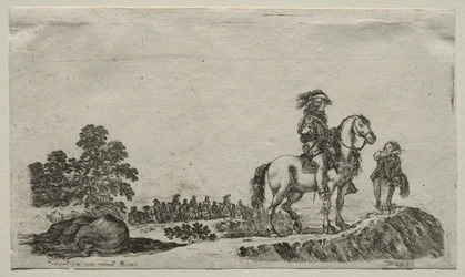 Diverses figures et paysages: un cavalier perdu demandant son chemin