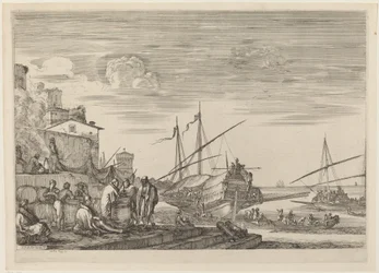 Vue de plusieurs maisons face au port