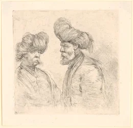 Deux Turcs avec des turbans