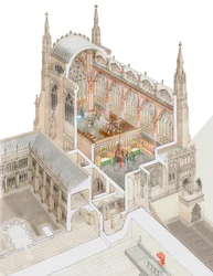 Chapelle Saint-Étienne, Westminster, avec bas-cloître, c.1520-1530 (détail)