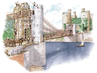 La construction du pont de Conwy, Comté de Conwy