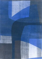 Arches bleues VI, 2015 (monoprint sur papier)