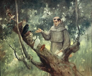 Saint François prêchant aux oiseaux, illustration de 