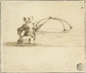 Pêcheur avec filet
