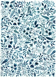 Motif floral bleu