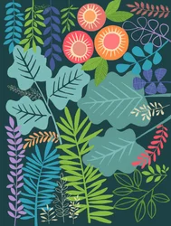 Feuilles colorées de la jungle