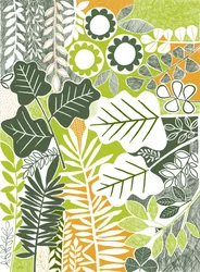Motifs botaniques verts
