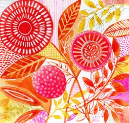 Fleurs abstraites aux couleurs vives
