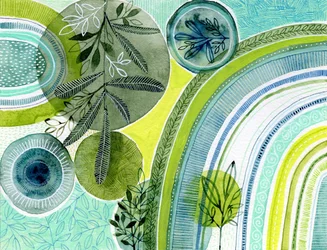 Cercles de feuilles aux couleurs vives