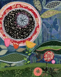 Collage fantaisiste sur le thème du jardin