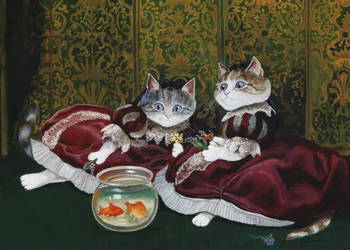 Illustration de Cats Galore! A Compendium of Cultured Cats (pub. 2015)