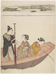 Pêche près du sanctuaire Mimeguri sur la rivière Sumida, vers 1767