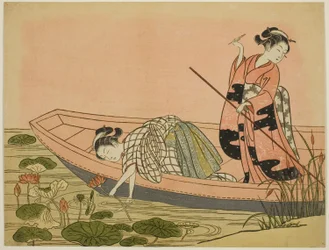 Cueillette de fleurs de lotus