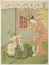 Hotei, de la série "Les Sept Dieux du Bonheur dans la vie moderne (Ukiyo shichi fukujin)"