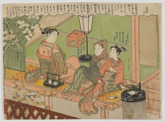 Maneemon 12, période Edo, vers 1770 (gravure sur bois en couleur)