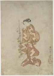 Représentation moderne de la poétesse Kaga no Chiyo