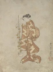 Représentation moderne de la poétesse Kaga no Chiyo