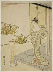 Été, de la série "Nouvelles versions des fleurs des quatre saisons (Shinpan furyu shiki no hana)"