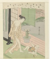 Femme et enfant espiègle