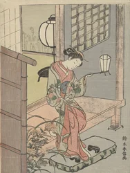 Jeune Femme avec une Lanterne